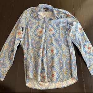 Daniel Cremieux Blue and Yellow Paisley Shirt